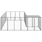 Chenil extérieur cage enclos parc animaux chien 10,89 m² acier noir