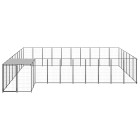 Chenil extérieur cage enclos parc animaux chien 19,36 m² acier noir