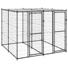 Chenil extérieur cage enclos parc animaux chien extérieur acier avec toit 4,84 m² 