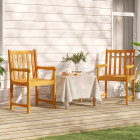 Chaises de jardin 2 pcs bois d'acacia solide