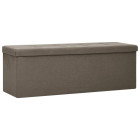 Banc de rangement pliable marron faux lin