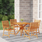 Ensemble à manger de jardin 5 pcs bois d'acacia massif