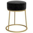 Tabouret rond noir velours