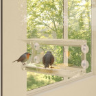 Mangeoires à oiseaux de fenêtre 2 pcs acrylique 30x12x15 cm