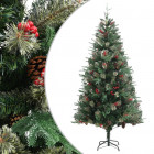 Sapin de noël avec pommes de pin vert 225 cm pvc et pe