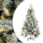 Sapin de noël à flocons de neige led pommes de pin 195cm pvc/pe