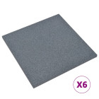 Carreaux de protection antichoc 6pcs caoutchouc 50x50x3 cm gris