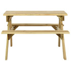 Table de pique-nique et bancs 110x123x73cm bois de pin imprégné