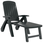 Transat chaise longue bain de soleil lit de jardin terrasse meuble d'extérieur pliable polypropylène vert helloshop26 02_0012882