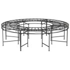 Banc de jardin meuble de patio d'extérieur terrasse circulaire tour d'arbre diamètre 160 cm noir acier helloshop26 02_0011120