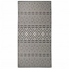 Tapis à tissage plat d'extérieur 100x200 cm rayures noires