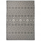 Tapis à tissage plat d'extérieur 120x170 cm rayures noires