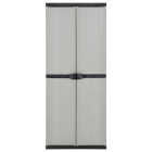 Armoire de rangement de jardin 3 étagères gris/noir 68x40x168cm