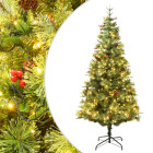 Sapin de noël avec led et pommes de pin vert 225 cm pvc et pe