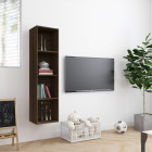 Bibliothèque/meuble tv chêne marron 143x30x36 cm
