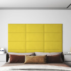 Panneaux muraux 12 pcs jaune clair 60x30 cm tissu 2,16 m²