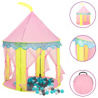 Tente de jeu pour enfants avec 250 balles rose 100x100x127 cm