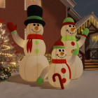 Famille de bonhommes de neige gonflable avec led 500 cm