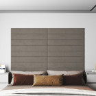 Panneaux muraux 12 pcs gris clair 90x15 cm velours 1,62 m²