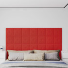 Panneaux muraux 12pcs rouge bordeaux 30x30cm similicuir 1,08 m²