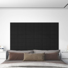 Panneaux muraux 12 pcs noir 30x15 cm tissu 0,54 m²