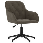 Chaise pivotante de bureau gris foncé velours