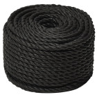 Corde de travail noir polypropylène - Longueur et diamètre au choix