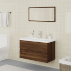 Meubles de salle de bain chêne marron bois d'ingénierie