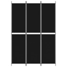 Cloison de séparation 3 panneaux noir 150x220 cm tissu