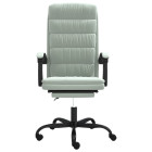 Fauteuil inclinable de bureau gris clair velours