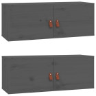 Armoires murales 2 pcs 80x30x30 cm bois de pin massif - Couleur au choix