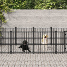 Chenil d'extérieur pour chiens acier 7,51 m²