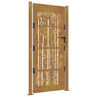 Portail de jardin 105x205 cm acier corten design de bambou