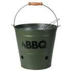 Seau à barbecue bbq 26 cm vert olive