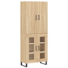 Buffet haut chêne sonoma 69,5x34x180 cm bois d'ingénierie