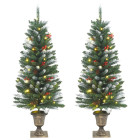 Sapins de Noël artificiels 2 pcs 100 LED 120 cm - Couleur au choix