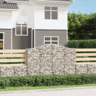 Paniers à gabions arqués 4 pcs 200x30x140/160 cm fer galvanisé