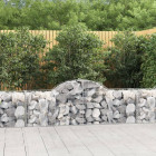 Paniers à gabions arqués 8 pcs 200x50x60/80 cm fer galvanisé