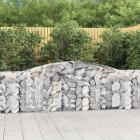 Paniers à gabions arqués 8 pcs 400x30x100/120 cm fer galvanisé