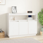 Buffet blanc 104,5x34x80 cm bois massif de pin