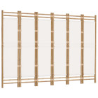 Cloison de séparation pliante 6 panneaux 240 cm bambou et toile - Couleur au choix