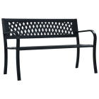 Banc de jardin noir 120 cm acier