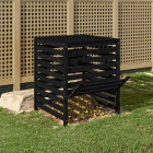 Composteur noir 82,5x82,5x99,5 cm bois massif de pin
