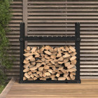 Support pour bois de chauffage noir 110x35x108,5 cm bois de pin