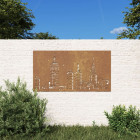 Décoration murale jardin 105x55cm acier corten design d'horizon