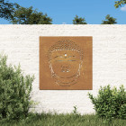 Décoration murale jardin 55x55 cm motif de tête de bouddha
