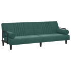 Canapé-lit avec accoudoirs vert foncé velours