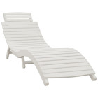 Transat chaise longue bain de soleil lit de jardin terrasse meuble d'extérieur 184 x 55 x 64 cm bois massif d'acacia blanc helloshop26 02_0012699