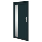 Porte d'entrée anthracite 108x208 cm pvc