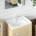 Évier de salle de bain blanc 71x48x23cm rectangulaire céramique